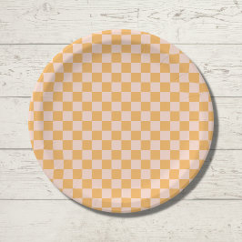 Oranje en ongebleekte zijdeklaag papieren bordje