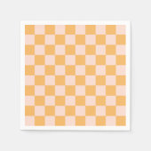 Oranje en ongebleekte zijdeklaag servet (Voorkant)