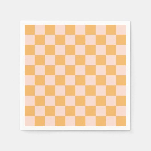 Oranje en ongebleekte zijdeklaag servet (Voorkant)