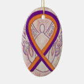 Oranje en orchidee Ribbon Angel Ornament (Rechts)
