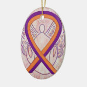 Oranje en orchidee Ribbon Angel Ornament (Links)