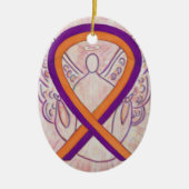 Oranje en orchidee Ribbon Angel Ornament (Voorkant)