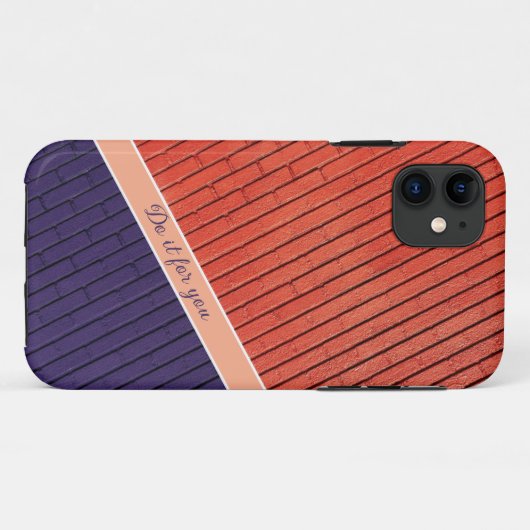 Oranje en paars beton IPhone Case (Achterkant (horizontaal))