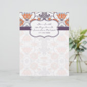 Oranje en Paars bloemenpatroon (Staand voorkant)