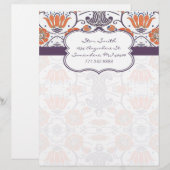 Oranje en Paars bloemenpatroon (Voorkant / Achterkant)