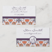  Oranje en Paars bloemenpatroon Visitekaartje (Voorkant / Achterkant)