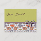  Oranje en Paars bloemenpatroon Visitekaartje (Achterkant)