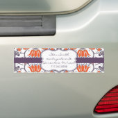 Oranje en Paars Floral BumperSticker (Op auto)