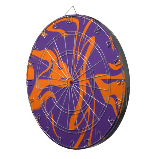Oranje en Paars ontwerpdartboard Dartbord (Voorkant Rechts)