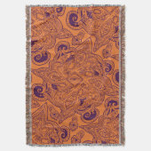 Oranje en Paars Perzisch Star Mandala Pattern Deken (Voorkant Verticaal)