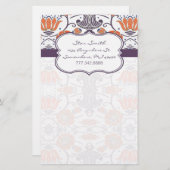  Oranje en Paars Zwemvederij Briefpapier (Voorkant / Achterkant)