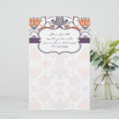  Oranje en Paars Zwemvederij Briefpapier (Staand voorkant)