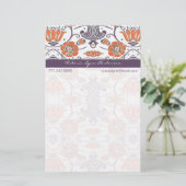 Oranje en Paars Zwemvederij Briefpapier (Staand voorkant)