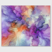 Oranje en Paarse alcoholinkt Abstract Cadeaupapier (Vlak)