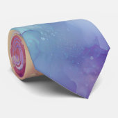 Oranje en Paarse alcoholinkt Abstract Stropdas (Opgerold)