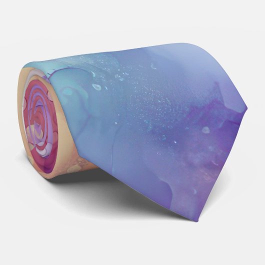 Oranje en Paarse alcoholinkt Abstract Stropdas (Opgerold)