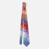 Oranje en Paarse alcoholinkt Abstract Stropdas (Achterkant)