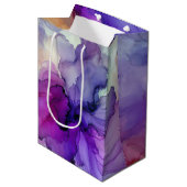 Oranje en Paarse alcoholinkt Medium Cadeauzakje (Voorkant Gekanteld)