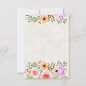 Oranje en paarse aquarel bloemige trouwkaart  kaart (Voorkant)