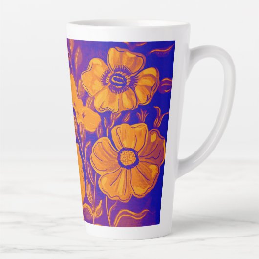 Oranje en Paarse beker Latte Mok (Rechts)