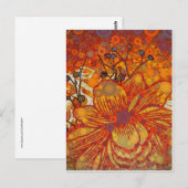Oranje en Paarse Floral Moderne Pop kunst Briefkaart (Voorkant / Achterkant)