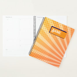 Oranje en paarse gestippelde gestreepte patroon planner