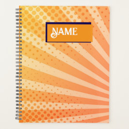 Oranje en paarse gestippelde gestreepte patroon planner