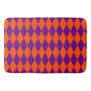 Oranje en paarse Harlekijn geruite ontwerp  Badmat