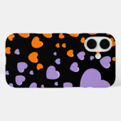 oranje en paarse harten polka stippen Case-Mate iPhone case (Achterkant (horizontaal))