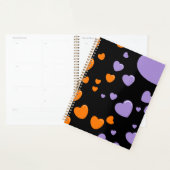 oranje en paarse harten polka stippen planner (Display)