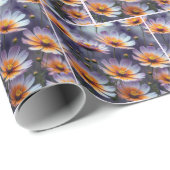 Oranje en Paarse kosmos Abstract Cadeaupapier (Rol Hoek)