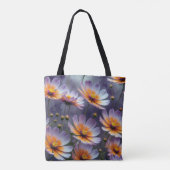 Oranje en Paarse kosmos Abstract Tote Bag (Achterkant)