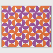 Oranje en Paarse Mid Century Modern Pattern Cadeaupapier (Vlak)