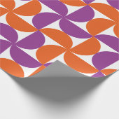 Oranje en Paarse Mid Century Modern Pattern Cadeaupapier (Hoek)