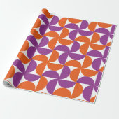 Oranje en Paarse Mid Century Modern Pattern Cadeaupapier (Uitgerold)