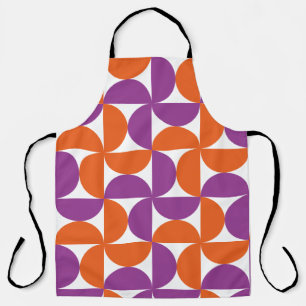 Oranje en Paarse Mid Century Modern Pattern Schort