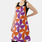 Oranje en Paarse Mid Century Modern Pattern Schort (Insitu)