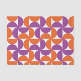 Oranje en Paarse Mid Century Modern Pattern Tissuepapier