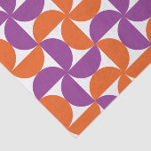 Oranje en Paarse Mid Century Modern Pattern Tissuepapier (Detail)
