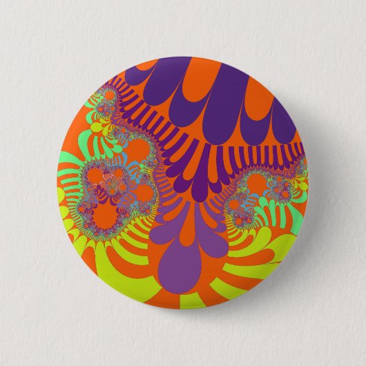 Oranje en Paarse Mod Ronde Button 5,7 Cm (Voorkant)