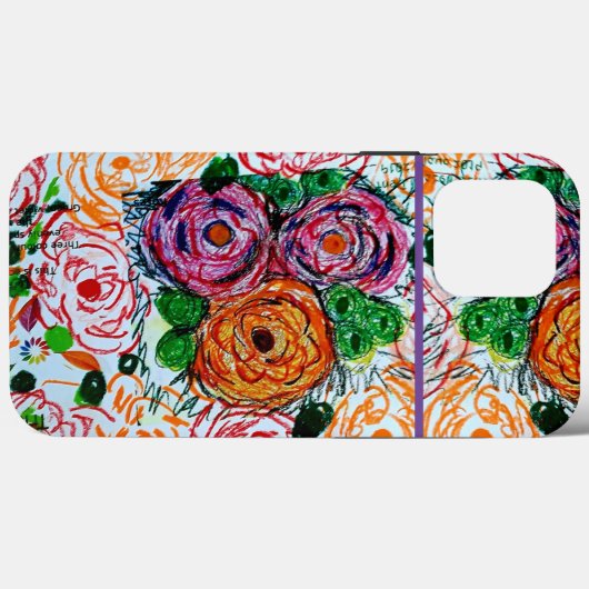 Oranje en Paarse Peonies iPhone / iPad hoesje (Achterkant (horizontaal))