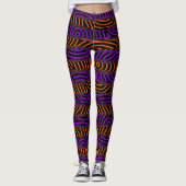 Oranje en Paarse stropen Leggings (Voorkant)