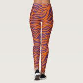 Oranje en paarse tijgerstrepen leggings (Achterkant)