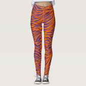 Oranje en paarse tijgerstrepen leggings (Voorkant)