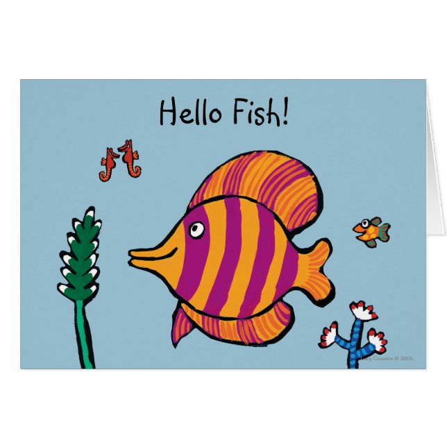 Oranje en Paarse tropische vissen met zeepaarden (Voorkant Horizontaal)