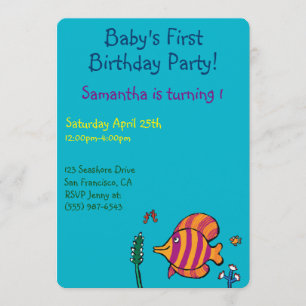 Oranje en Paarse tropische vissen met zeepaarden Kaart