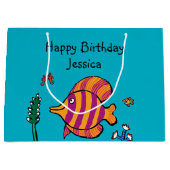 Oranje en Paarse tropische vissen met zeepaarden Large Cadeautasje (Voorkant)