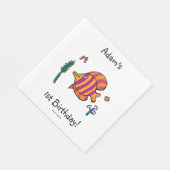 Oranje en Paarse tropische vissen met zeepaarden Servetten (Hoek)