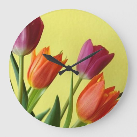 Oranje en Paarse Tulpen Klok (Voorkant)