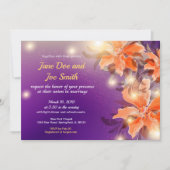 Oranje en Paarse uitnodiging tot bruiloft (Voorkant)